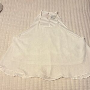 She + Sky White Flowy Tank Top